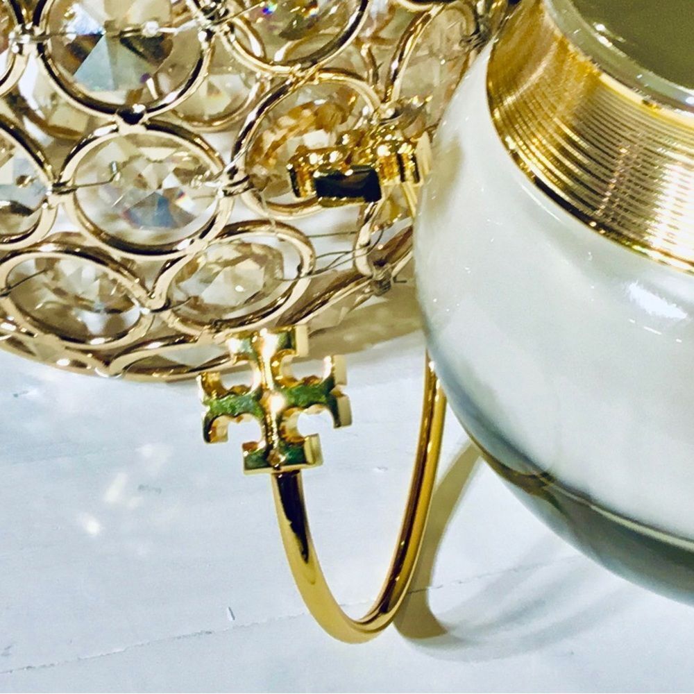 TORY BURCH KIRA 18K GOLD PLATED CUFF BRACELET - Picture 5 of 7